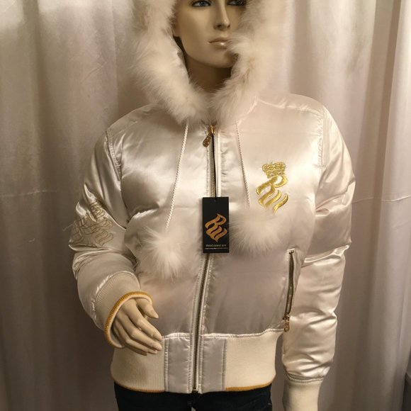 SUPER RARE FIND vintage y2k ROCAWEAR jacket with genuine fox fir trims! - Picture 3 of 16